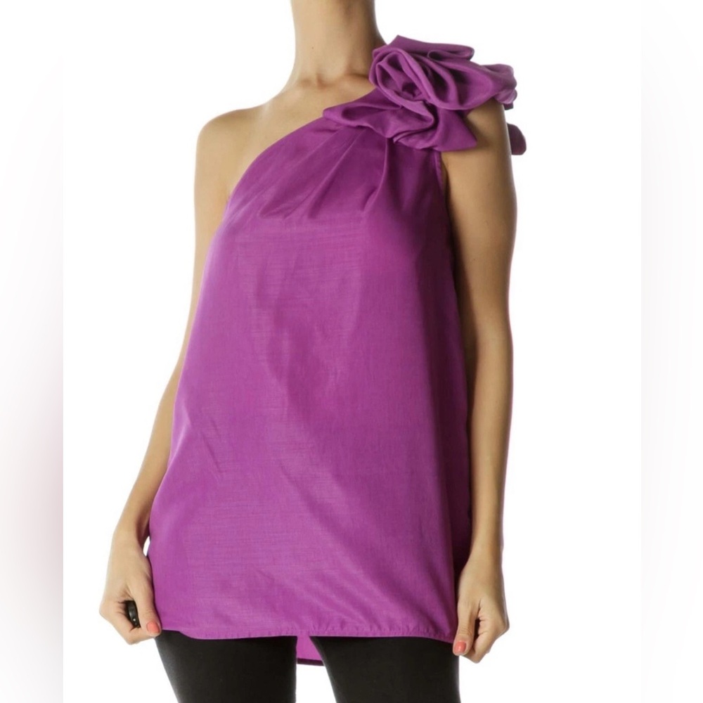 The Limited One-Shoulder Flower Shift Blouse - Picture 1 of 6